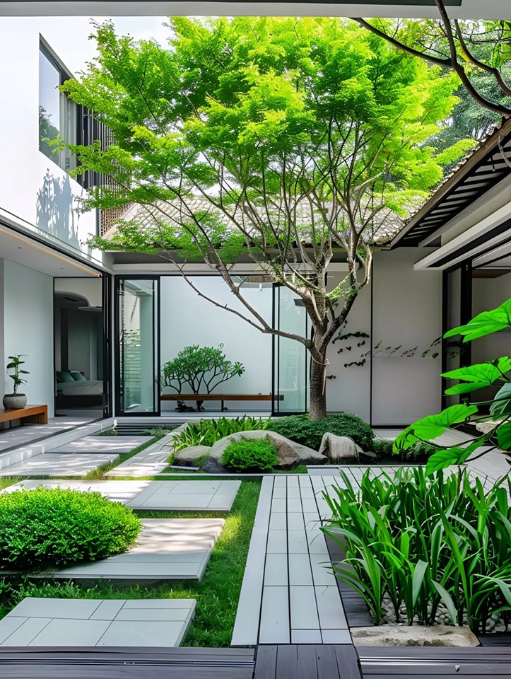 Thiết kế sân vườn hiện đại - xu hướng phong cách sân vườn 2025